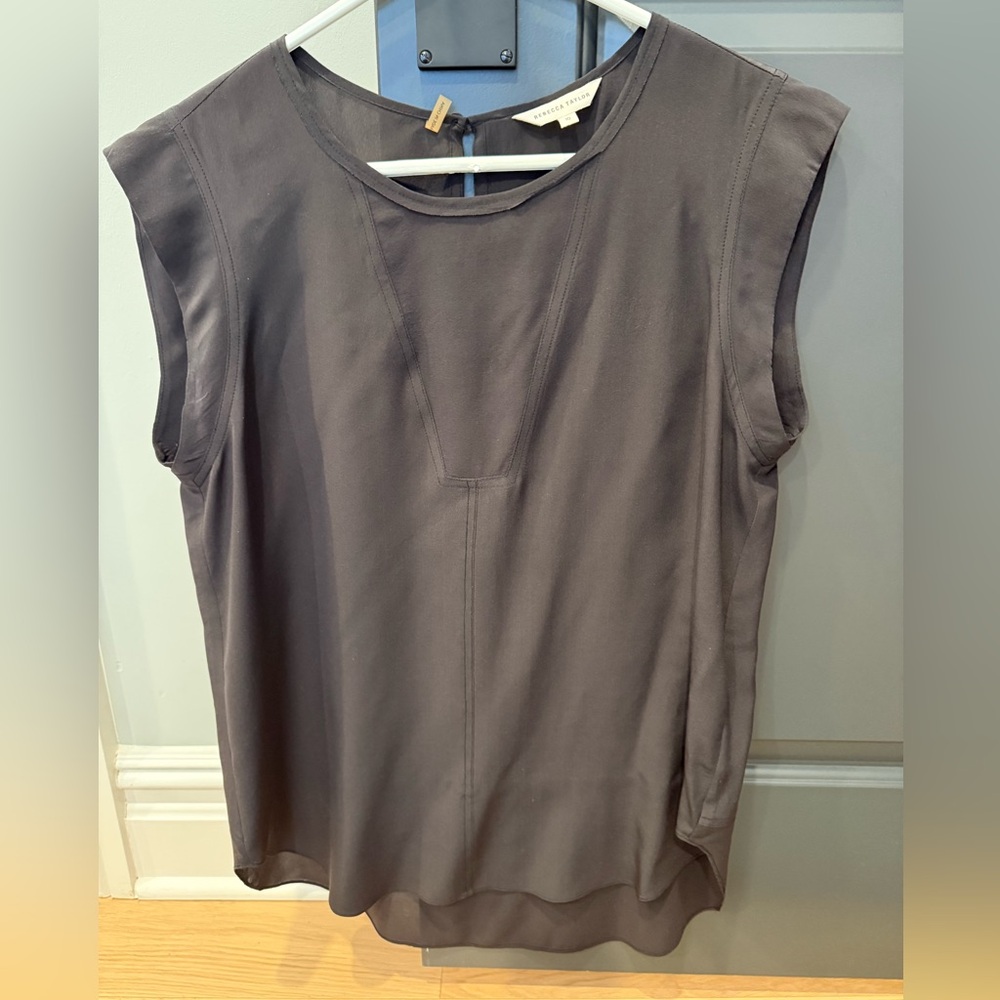Rebecca Taylor almost black Sleeveless Blouse